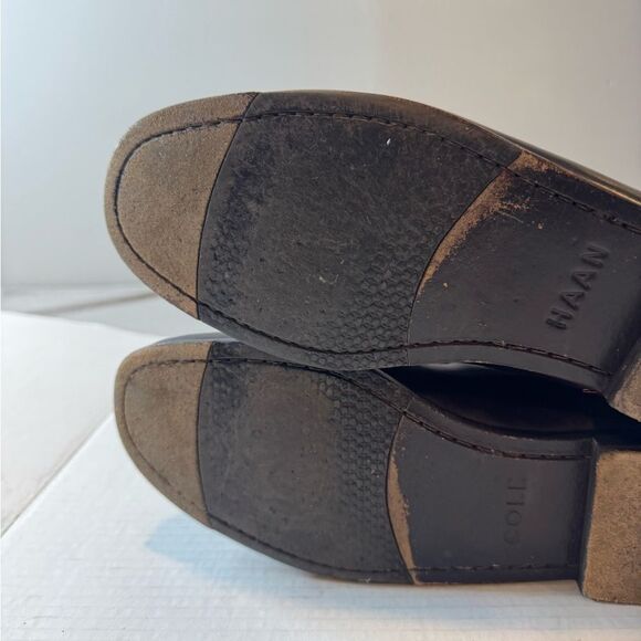 Men’s Cole Haan Leather Penny Loafers Sz 11.5 M Leather Soles Burgundy Cordovan - Picture 10 of 16